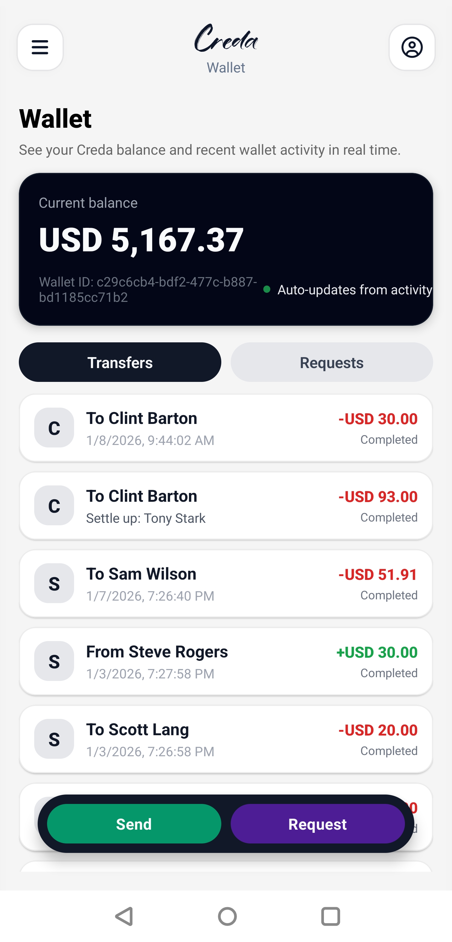 Creda insights screen